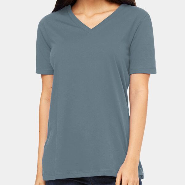 Ladies' Relaxed Heather CVC Jersey V-Neck T-Shirt Thumbnail