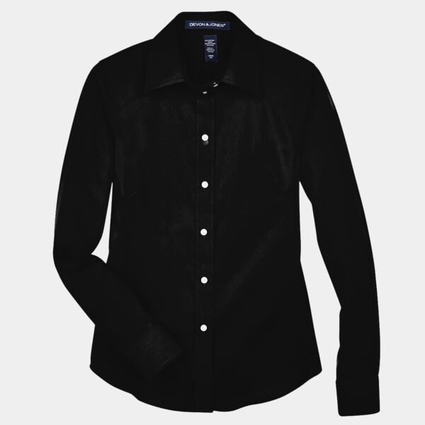 Women's Crown Collection® Solid Stretch Twill Woven Dress Shirt Thumbnail