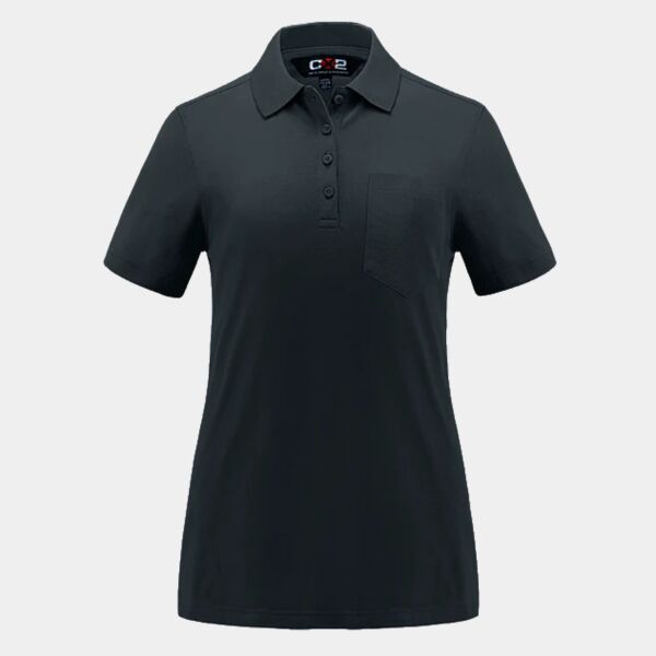 Ladies Pique Mesh Polo w/ Pocket Thumbnail
