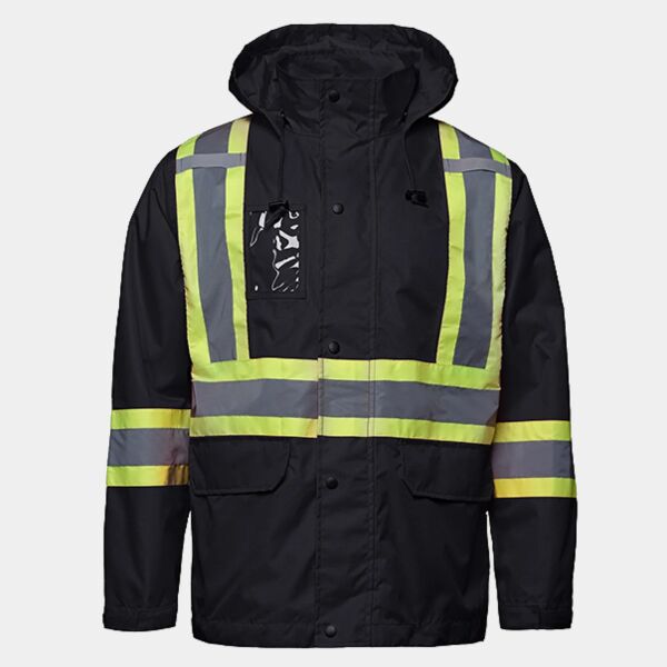 Full Length HI-VIZ Raincoat with Detachable Hood Thumbnail