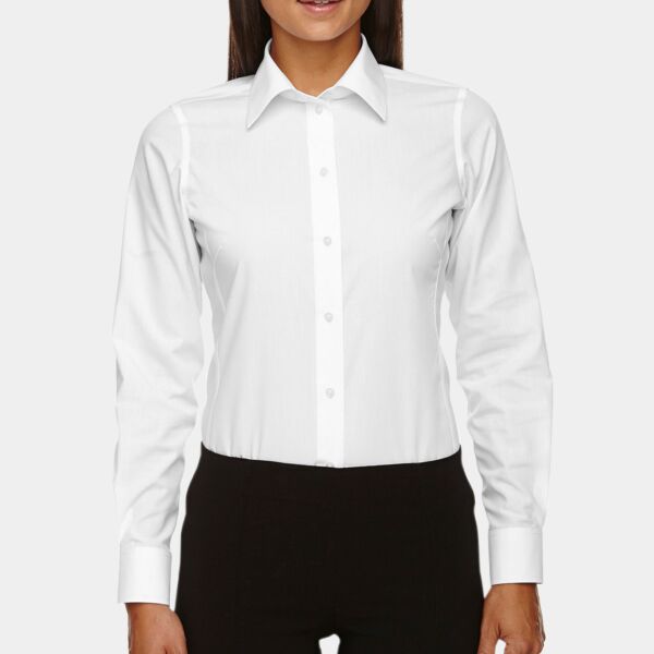 Ladies' Crown Collection® Solid Broadcloth Woven Shirt Thumbnail